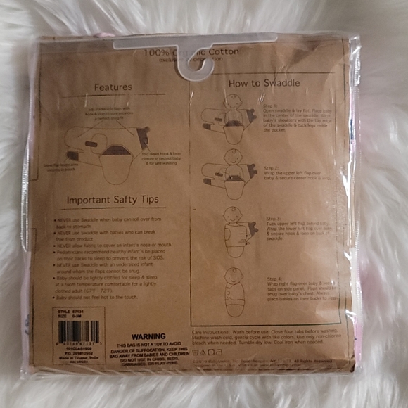 Touched by Nature Organic Cotton Swaddle Wraps - Picture 4 of 4